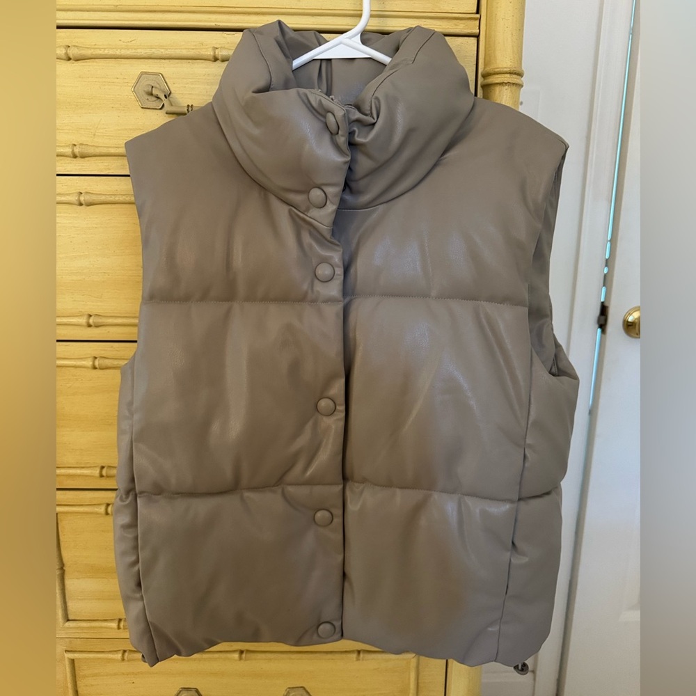 Zara Tan Leather Vest